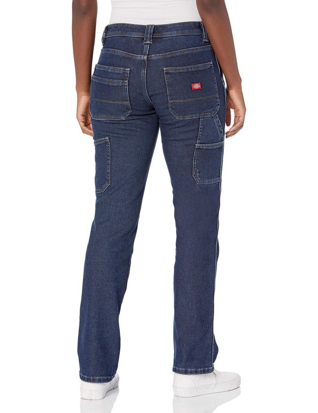 Dickies Women's Warming Temp-IQ Flex Denim Carpenter Pant, Medium Stonewash, 14