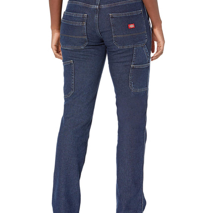 Dickies Women's Warming Temp-IQ Flex Denim Carpenter Pant, Medium Stonewash, 6