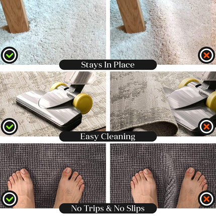 Medipaq Rug Grippers for Laminate Floor & Wooden Floors - 8-Pack Non Slip Rug & Carpet Grippers to Prevent from Slipping & Sliding - Non Slip Rug Underlay Alternative