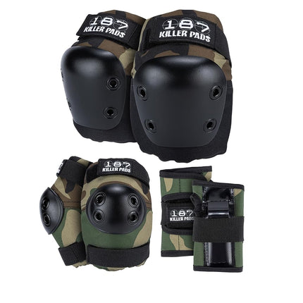 187 Killer Pads Six Pack Pad Set, Elbow Pads, Knee Pads, and Wrist Guards - Ideal for Skateboarding, Roller Skating, and Inline Skating