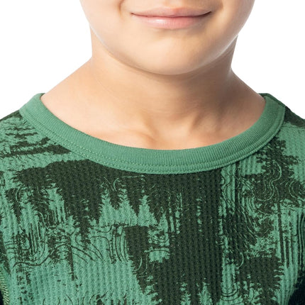 Fruit of the Loom Boys Premium Thermal Waffle Underwear Set, Treescape, 4-5