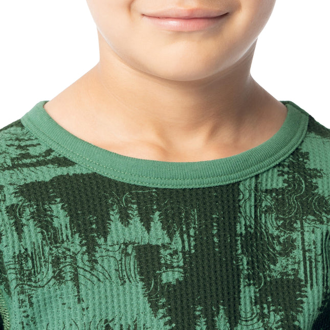 Conjunto de ropa interior térmica de gofre prémium para niños Fruit of the Loom, Treescape, 8