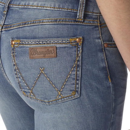Wrangler Women's Retro Mae Rise Stretch Boot Cut Jean, Wash Mid, 7-34