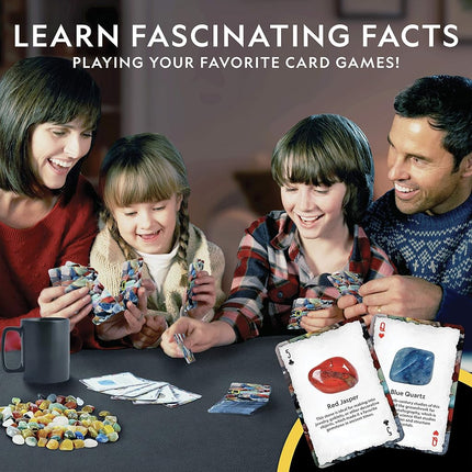 Juego de Bingo de Rocas de National Geographic - Juega al bingo de rocas, memoria de minerales, trivias de gemas y tus juegos de cartas favoritos, incluye más de 150 rocas y minerales, excelentes juguetes educativos STEM para niños