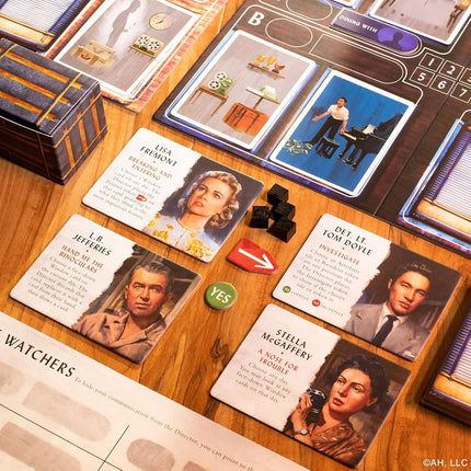 FUNKO GAMES Alfred Hitchcock`s Rear Window Board Game - Mysterious Cooperative Decision Making Game Features Hollywood Legends Grace Kelly and Jimmy Stewart