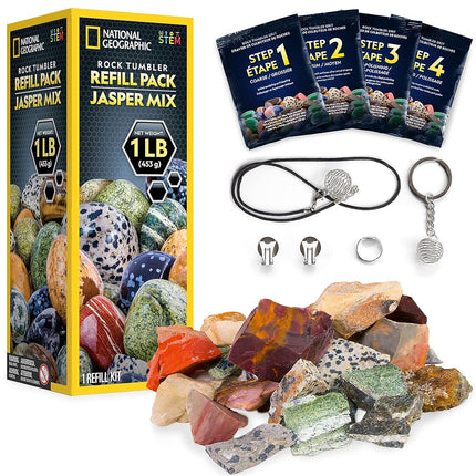 Blue Marble Rough Jasper Refill Kit for Rock Tumbl