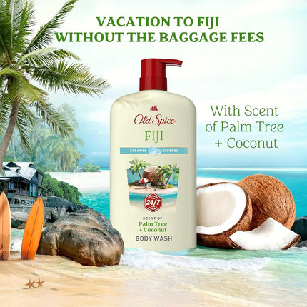 Old Spice Body Wash for Men, Fiji with Palm Tree Scent, 16 Fluid Ounce (Pack of 4)