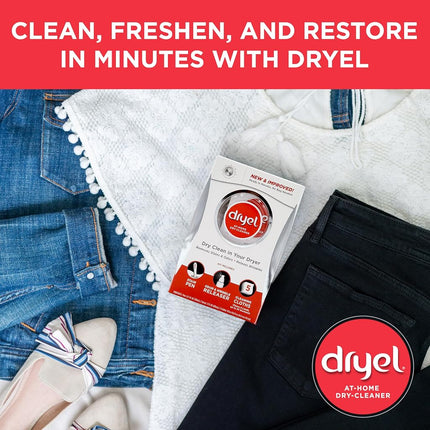 dryel At-Home Dry Cleaner Kit, New and Improved with Rapid Refresh Technology, Gentle Laundry Care for Special Fabrics and Dry-Clean-Only Clothes, 12 Loads with On-the-Go Stain Remover