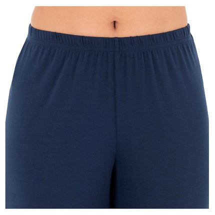 Fruit of the Loom Women's Short Sleeve Tee and Pant 2 Piece Sleep Pajama Set, Midnight Blue, 2X