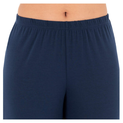 Fruit of the Loom Women's Short Sleeve Tee and Pant 2 Piece Sleep Set, Midnight Blue, Small