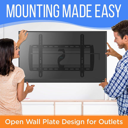 Support mural inclinable pour téléviseur - Support mural universel robuste pour téléviseur à écran plat - Fixe les téléviseurs à écran plat LED/LOLED et Plasma de 26 à 52" - Inclinaison moyenne, fixation VESA, capacité de poids de 110 lb