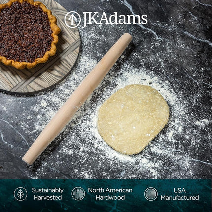 J.K. Adams Maple French Rolling Pin, Brown