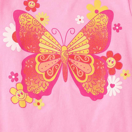 The Children's Place Girls' Gamer Short Sleeve Graphic T-Shirts,multipacks, Paquete de 3 de Mariposas/Fresas/Controles, XX-Large