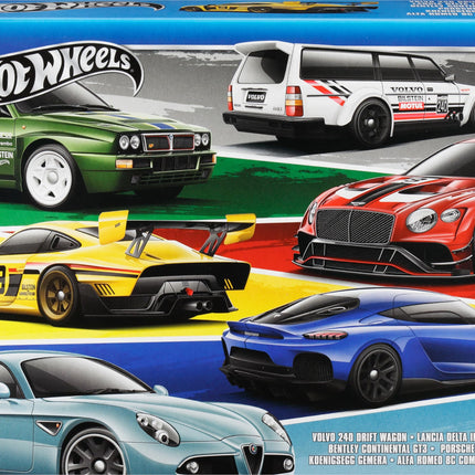 Hot Wheels Car Culture Premium Paquete de 6, Juego de 6 Vehículos Estilo Europeo Fundidos a Presión a Escala 1:64 con Decoración Elevada (Los Estilos Pueden Variar)
