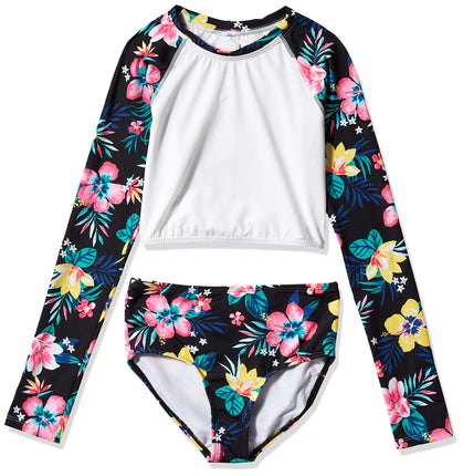 Kanu Surf Girls' Long Sleeve Rashguard UPF 50+ Two