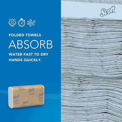 Scott C Fold Paper Towels (01510) with Fast-Drying Absorbency Pockets, 12 Packs/Case, 200 C Fold Towels/Pack