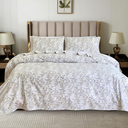 Elegant Comfort Ultra Soft 4-Piece 100% Turkish Cotton Flannel Sheet Set - Holiday Christmas Flannel Sheets, Warm and Cozy Anti-Pill Premium Quality, Deep Pocket Fitted Sheet- Twin XL, Maya Flower