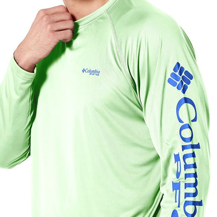 Columbia Men's PFG Terminal Tackle Long Sleeve Shirt, Key West/Vivid Blue Logo, 4X