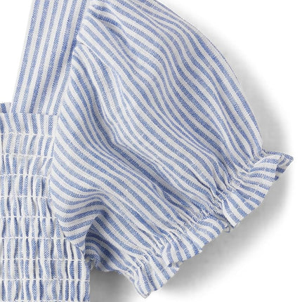 Gymboree Girls' and Toddler Linen Summer Dresses, Linen Blue, 2T