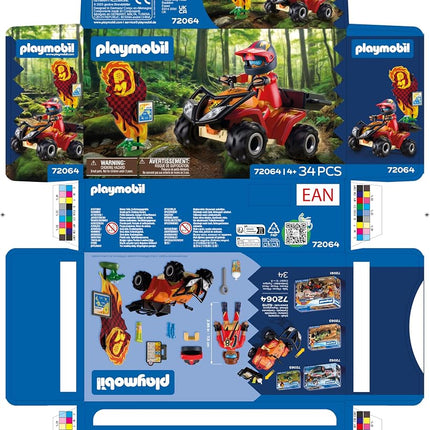Playmobil | Cars | Offroad Quad | Off-road quad bike with removable bull bar| toy car for ages 4 and up | 72064