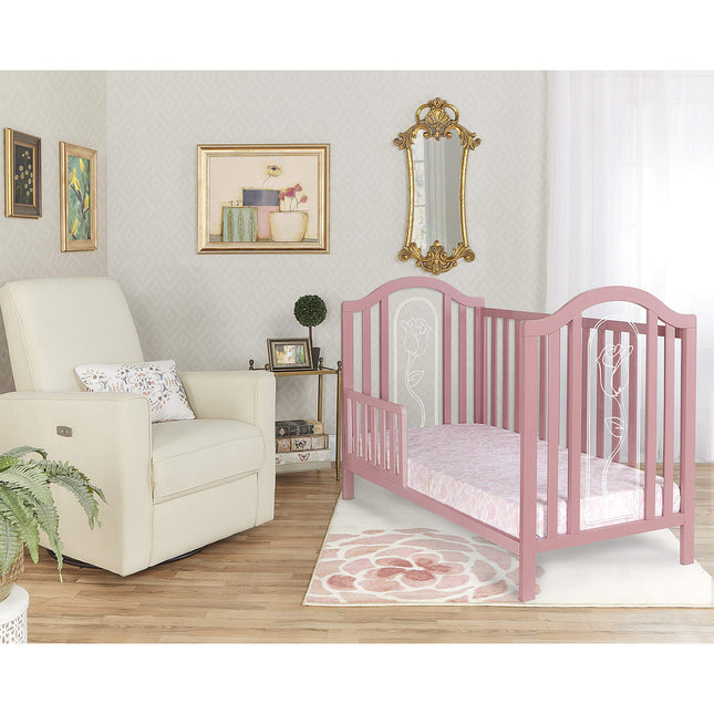 Dream On Me Convertible Crib Toddler Guard Rail in Rose
