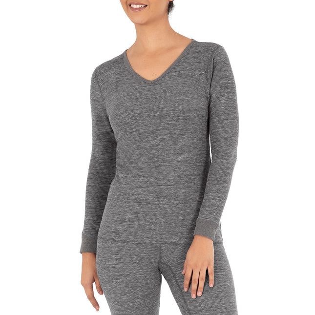 Fruit of the Loom Women's Micro Waffle Thermal V-N