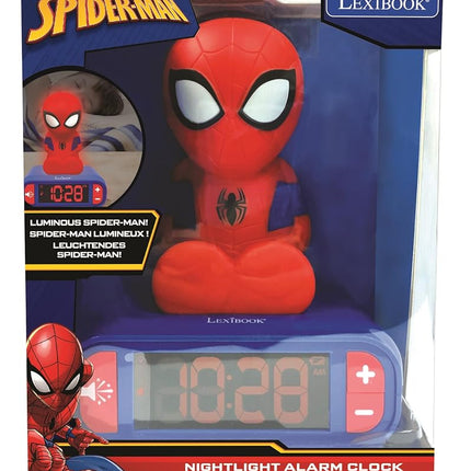 LEXIBOOK, Spider-Man Nightlight Alarm Clock, RL800SP