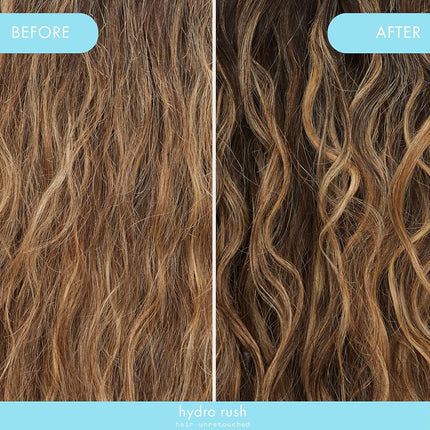 amika hydro rush intense moisture leave in conditioner spray - frizz-reducing detangling spray - hydrating hair care infused with hyaluronic acid, squalane + polyglutamic acid (200 ml)