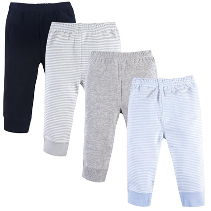 Luvable Friends Unisex Baby Cotton Pants, Powder Blue Stripe, 9-12 Months