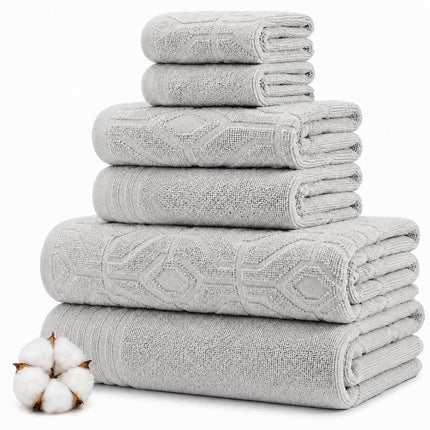 Modern Threads 6 Piece Set, 2 Bath Towels, 2 Hand 