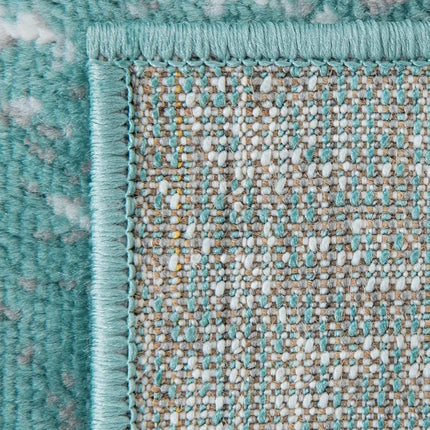 Unique Loom 3137808 Sofia Collection 2 Feet (2' x 13') Runner Traditional Oriental Distressed Vintage Area Rug, 2.5 x 13, Turquoise