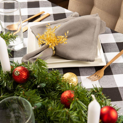 DII Buffalo Check Collection, Classic Farmhouse Tablecloth, Tablecloth, 60x120, Black & White