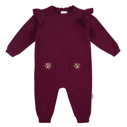 Gerber Baby Girls' Sweater Knit Romper Jumpsuit, Y