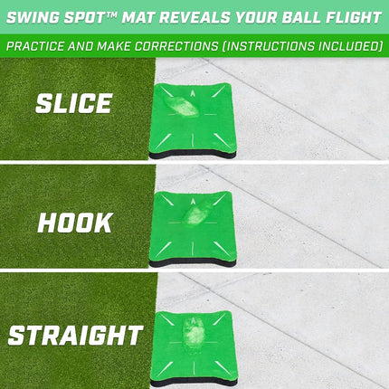 GoSports Swing SPOT Alfombrilla de entrenamiento de impacto de golf, muestra la trayectoria del palo en el impacto para detectar y corregir golpes de slice, hook y más