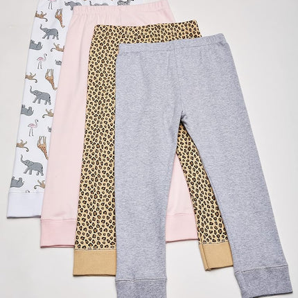 Hudson Baby Pantalones y Leggings de Algodón para Bebés Niñas, Modern Pink Safari, 2T