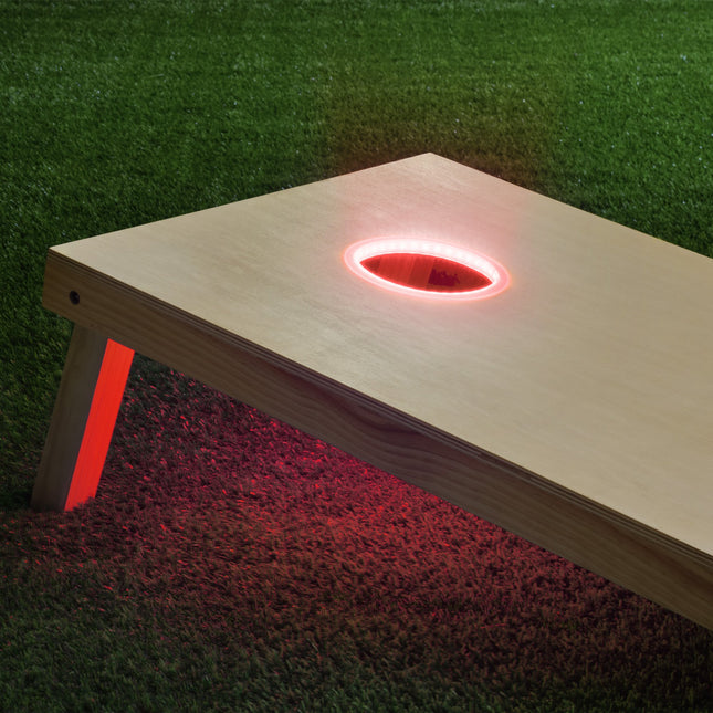 GoSports Cornhole Light Up LED Ring Kit 2pc Set - Compatible With All Cornhole Games - Red
