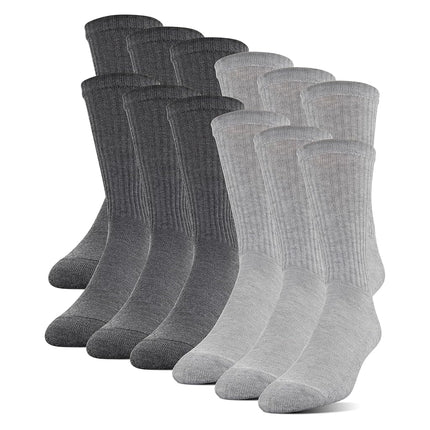 Gildan mensPolyester Half Cushion Crew Socks, 12-p