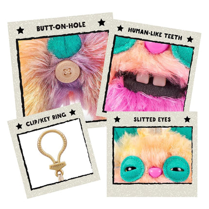 Fuggler Key Rings Series 4 by ZURU, 5 inch Funny Ugly Monster, Plush, Collectible, Toy (3 Pack, random assortment)