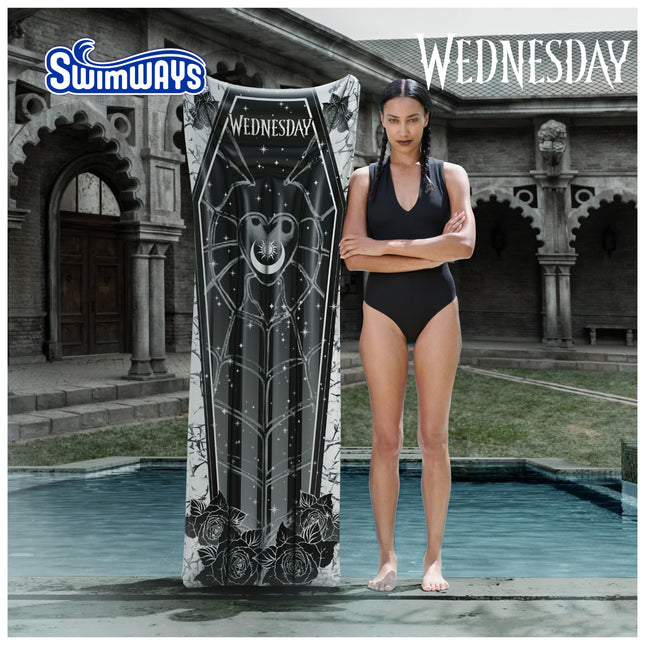 Swimways Wednesday Suntanner Pool Float, Inflatable Pool Floats & Kids Pool Toys, Swimming Pool Accessories & Beach Essentials for Teens Aged 14 & Up