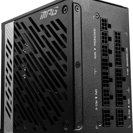 MSI MPG A1000G Gaming Power Supply - 80 Plus Gold Certified 1000W - 0% RPM Mode - Fully Modular - 100% Japanese 105 degree C Capacitors - Compact Size - ATX PSU