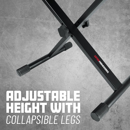 Gator Frameworks Adjustable X-Frame Style Keyboard Bench; (GFW-KEY-BNCH-1) , Black