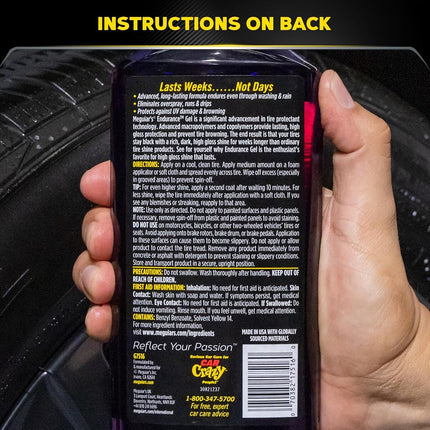 Meguiar's G7516 Endurance Tire Gel - 16 oz. Premium Tire Gel for a Lasting Glossy Shine