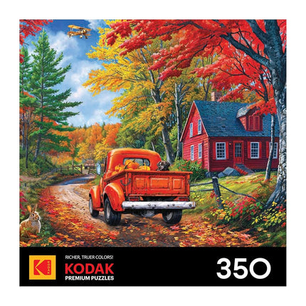 RoseArt - Kodak - Maine Road 350 Piece Jigsaw Puzzle, Scenic Autumn Landscape Puzzle for Adults