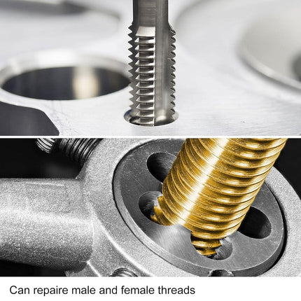 uxcell M15 x 1mm Metric Tap and Die Set, Machine Thread Screw Tap with Round Threading Die, Tap & Die Kit for Nut Screw Bolt Thread Repair
