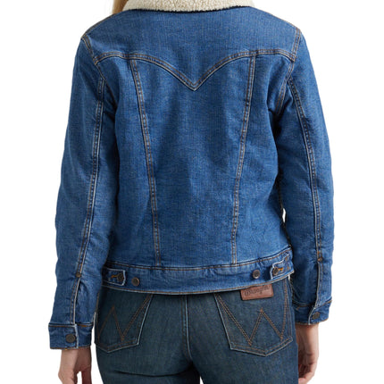 Wrangler Women's Retro Sherpa Lined Jacket, Denim, S