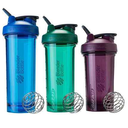 Vaso mezclador de proteínas Blender Bottle Pro24 Tritan, batidora de dieta, botella de agua con bola mezcladora de 500 ml - negro