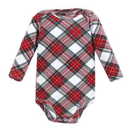 Hudson Baby baby-girls Cotton Long-sleeve Bodysuits, Winter Bows, 0-3 Months