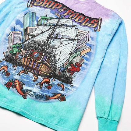 Liquid Blue Men's Ship of Fools Long Sleeve T-Shirt, Tie Dye, Large