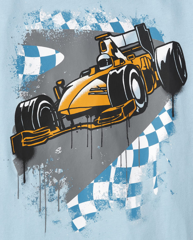 The Children's Place Lote de 2 camisetas gráficas de manga corta para niños, coche de carreras/camión monstruo, extragrande
