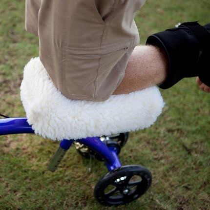 KneeRover Deluxe Synthetic Sheepskin Knee Walker Kneepad Cover with Thick Comfortable Padding